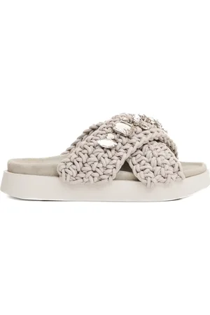 INUIKII Schoenen, Dames, Grijs, 36 EU, Grijze Rhinestone Sandalen Stijlvol Model