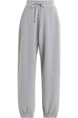 Essentiel Antwerp Broeken, Dames, Grijs, S, Katoen, Hoge taille grijze biologische katoenen joggers
