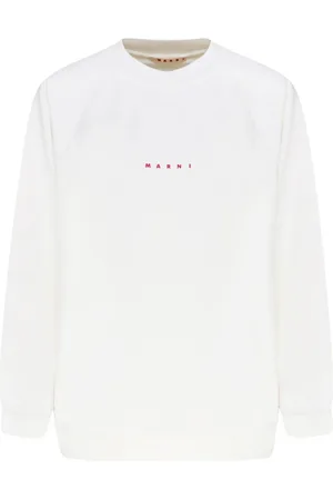 Marni Sweatshirts & Hoodies, Dames, Wit, M, Katoen, Wit Logo Print Sweatshirt
