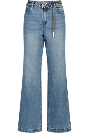 Michael Kors Jeans, Dames, Blauw, XS, Katoen, Blauwe Katoenen Flared Jeans