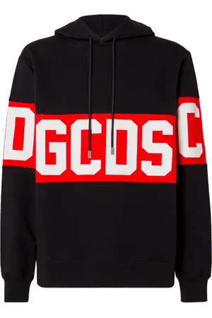 GCDS Sweatshirts & Hoodies, Heren, Zwart, L, Lange Mouw Logo Hoodie