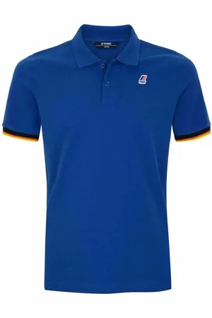 K-Way Tops, Heren, Blauw, S, Katoen, Contrast Slim Fit Korte Mouw Polo