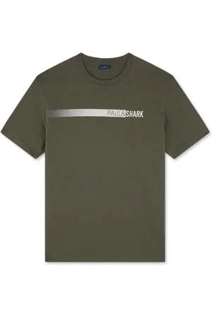 Paul & Shark Tops, Heren, Groen, 2Xl, Katoen, Bedrukt katoenen Jersey T-shirt