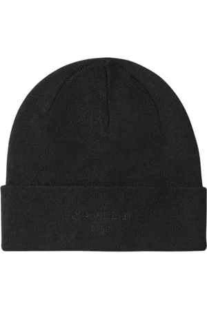 GAËLLE Accessoires, Dames, Zwart, ONE Size, Polyester, Geborduurd Logo Gebreide Muts Zwart Unisex