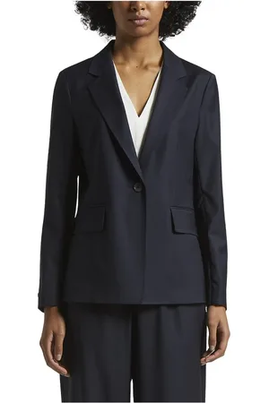 PESERICO SIGN Jassen, Dames, Blauw, XS, Wol, Loro Piana lichtgewicht wollen single-breasted blazer