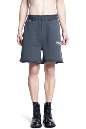 Helmut Lang Korte broeken, Heren, Grijs, L, Katoen, Verontruste katoenen jersey mini shorts