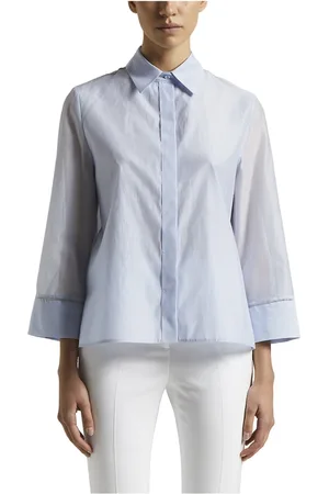 PESERICO SIGN Blouses & Shirts, Dames, Blauw, 2Xs, Katoen, Blouses & Shirts