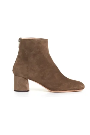 AGL ATTILIO GIUSTI LEOMBRUNI Schoenen, Dames, , 38 EU, Suède, Stijlvolle Taupe Suède Enkellaarzen