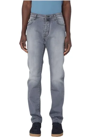 Jacob Cohen Jeans, Heren, Grijs, W33, Katoen, Slim Fit Regular Length Jeans Mannen Grijs