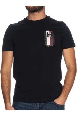 Tommy Hilfiger Tops, Heren, Zwart, 2Xl, Zwarte T-shirts en Polos