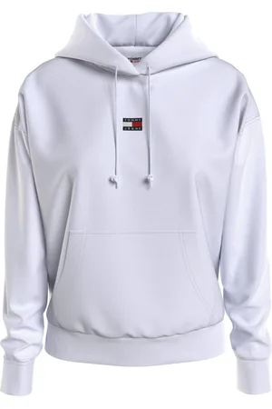 Tommy Hilfiger Sweatshirts & Hoodies, Dames, Wit, L, Katoen, Logo Katoen Wit Overgang T-shirt