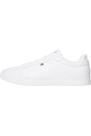 Tommy Hilfiger Schoenen, Heren, Wit, 45 EU, Witte Court Flag Sneakers