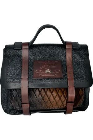 La Martina Tassen, Dames, Zwart, ONE Size, Leer, Zwarte leren messenger tas unisex