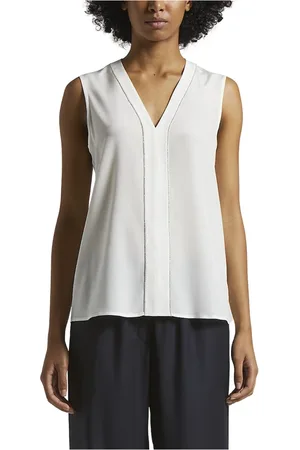 PESERICO SIGN Tops, Dames, Wit, XS, Zijden crêpe de chine top