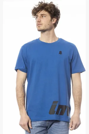 Invicta Tops, Heren, Blauw, 2Xl, Katoen, Big Logo Katoenen T-shirt Korte Mouw