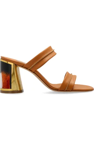 Casadei Schoenen, Dames, Bruin, 37 EU, Leer, Leren muiltjes met hak Big Horn