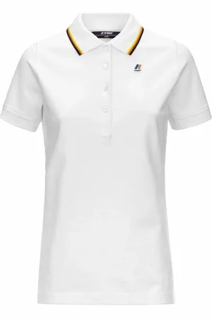 K-Way Tops, Dames, Wit, M, Katoen, Stretch Polo T-shirt voor vrouwen