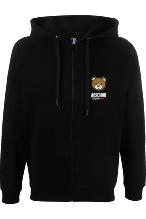 Moschino Sweatshirts & Hoodies, Heren, Zwart, 2Xl, Katoen, Teddybeer Logo T-Shirt Zwart Katoen