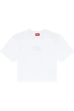 Diesel Tops, Dames, Wit, S, Crop T-shirt voor vrouwen