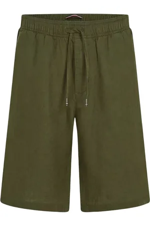 Tommy Hilfiger Korte broeken, Heren, Groen, W30, Linnen, Linnen Shorts Harlem Stijl