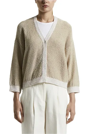 PESERICO SIGN Truien, Dames, , 2Xl, Katoen, Puur katoenen geweven tricot vest