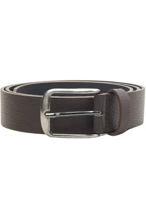 PESERICO SIGN Accessoires, Heren, Bruin, 105 CM, Leer, Echt generfd leren riem