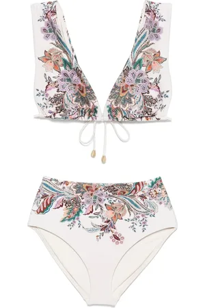 ZIMMERMANN Badkleding, Dames, Veelkleurig, XS, Paisley Print High-Waisted Beachwear