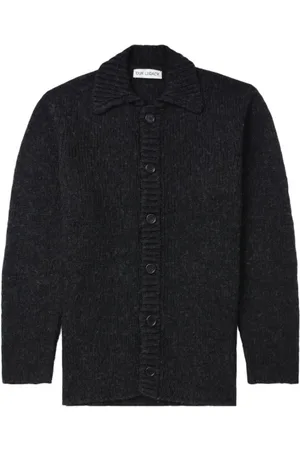 OUR LEGACY Truien, Heren, Zwart, L, Zwarte Cardigan Jas Knoopsluiting