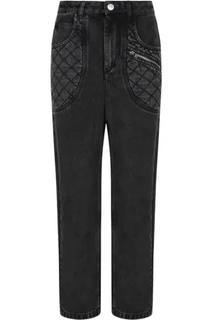Isabel Marant Jeans, Dames, Grijs, M, Denim, Donkergrijze Wide Leg Jeans
