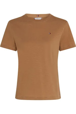Tommy Hilfiger Tops, Dames, , XL, Katoen, Slim Slub Katoenen T-Shirt