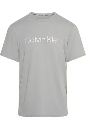 Calvin Klein Tops, Heren, Grijs, XL, Stijlvolle T-shirts en Polos