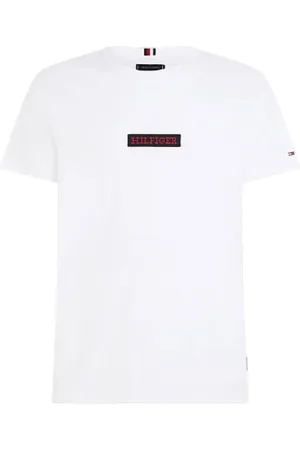 Tommy Hilfiger Tops, Heren, Wit, XL, Stijlvolle T-shirts en Polos