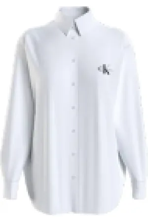 Calvin Klein Blouses & Shirts, Dames, Wit, XS, Witte Monologo Relaxte Shirt met Logo