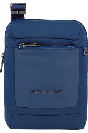 Piquadro Tassen, Heren, Blauw, ONE Size, Leer, Blauwe Heren i Pad 11 Tas