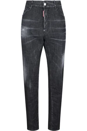 Dsquared2 Jeans, Heren, Zwart, 2Xl, Katoen, Zwarte Slim Fit Distressed Jeans