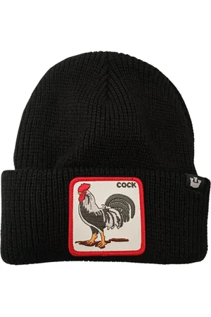 Goorin Bros. Accessoires, Dames, Zwart, ONE Size, Wol, Dierenboerderij Patch Beanie Hoed Zwart