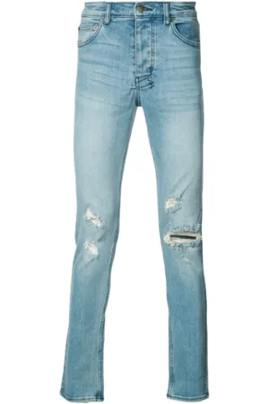 KSUBI Jeans, Heren, Blauw, W36, Klassieke Blauwe Broek met Knoopsluiting