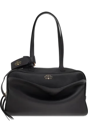 Balenciaga Tassen, Dames, Zwart, ONE Size, Leer, Schoudertas Carrie Medium