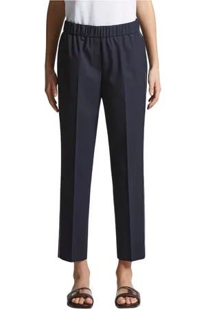 PESERICO SIGN Broeken, Dames, Blauw, 2Xs, Zachte broek in technische stretch viscose canvas