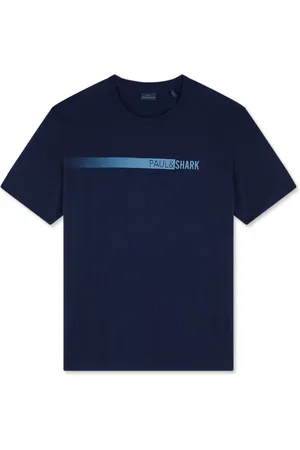 Paul & Shark Tops, Heren, Blauw, XL, Katoen, Bedrukt katoenen Jersey T-shirt