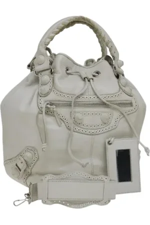 Balenciaga Pre-owned, Dames, Grijs, ONE Size, Leer, Tweedehands leren handtassen