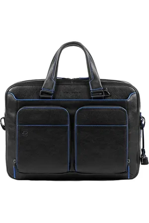 Piquadro Tassen, Heren, Zwart, ONE Size, Leer, Slanke documententas met i Pad-vak