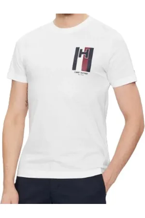 Tommy Hilfiger Tops, Heren, Wit, M, Witte T-shirts en Polos