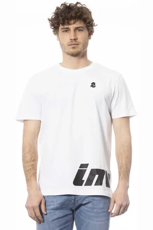 Invicta Tops, Heren, Wit, XL, Katoen, Big Logo Katoenen T-shirt Korte Mouw