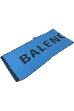Balenciaga Pre-owned, Dames, Blauw, ONE Size, Wol, Pre-owned Wool scarves
