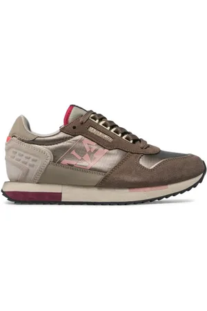 Napapijri Schoenen, Dames, Groen, 36 EU, Leer, Groene Leren Tennissneakers Lichtgewicht Retrostijl
