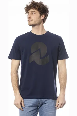Invicta Tops, Heren, Blauw, S, Katoen, BIG Logo T-shirt voor- en achterkant