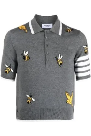 Thom Browne Tops, Heren, Grijs, L, Stijlvolle T-shirts en Polos Collectie