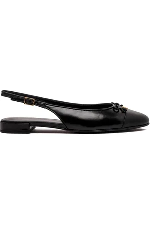 Tory Burch Schoenen, Dames, Zwart, 37 EU, Leer, Zwarte ballerinaschoenen met enkelband