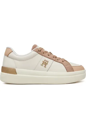 Tommy Hilfiger Schoenen, Dames, Wit, 39 EU, Leer, Blush Sports Sneakers
